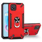 For Realme C20 PC + TPU Protective Case with 360 Degrees Rotatable Ring Holder(Red) - 1