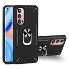 For OPPO Reno4 Pro PC + TPU Protective Case with 360 Degrees Rotatable Ring Holder(Black) - 1