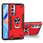 For OPPO Reno4 Pro PC + TPU Protective Case with 360 Degrees Rotatable Ring Holder(Red) - 1