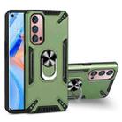 For OPPO Reno4 Pro PC + TPU Protective Case with 360 Degrees Rotatable Ring Holder(Dark Green) - 1