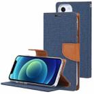 For iPhone 13 GOOSPERY CANVAS DIARY Cross Texture Horizontal Flip Leather Case with Holder& Card Slots & Wallet(Navy Blue) - 1