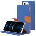 For iPhone 13 Pro GOOSPERY CANVAS DIARY Cross Texture Horizontal Flip Leather Case with Holder& Card Slots & Wallet (Blue) - 1