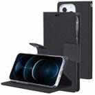 For iPhone 13 Pro GOOSPERY CANVAS DIARY Cross Texture Horizontal Flip Leather Case with Holder& Card Slots & Wallet (Black) - 1