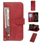 For Huawei Honor 9X / Honor 9X Pro Fashion Calf Texture Zipper Horizontal Flip PU Leather Case, with Holder & Card Slots & Wallet(Red) - 1