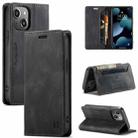 For iPhone 13 mini AutSpace A01 Retro Skin-feel Crazy Horse Texture Horizontal Flip Leather Case with Holder & Card Slots & Wallet & RFID (Black) - 1