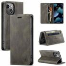 AutSpace A01 Retro Skin-feel Crazy Horse Texture Horizontal Flip Leather Case with Holder & Card Slots & Wallet & RFID For iPhone 13(Coffee) - 1