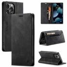 AutSpace A01 Retro Skin-feel Crazy Horse Texture Horizontal Flip Leather Case with Holder & Card Slots & Wallet & RFID For iPhone 13 Pro(Black) - 1
