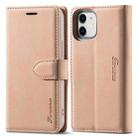 For iPhone 13 mini Forwenw F1 Series Matte Strong Magnetism Horizontal Flip Leather Case with Holder & Card Slots & Wallet & Photo Frame (Rose Gold) - 1