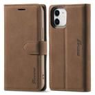 For iPhone 13 mini Forwenw F1 Series Matte Strong Magnetism Horizontal Flip Leather Case with Holder & Card Slots & Wallet & Photo Frame (Brown) - 1
