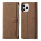 For iPhone 13 Pro Forwenw F1 Series Matte Strong Magnetism Horizontal Flip Leather Case with Holder & Card Slots & Wallet & Photo Frame (Brown) - 1