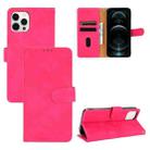 For iPhone 13 Pro Max Solid Color Skin Feel Magnetic Buckle Horizontal Flip Calf Texture PU Leather Case with Holder & Card Slots & Wallet (Rose Red) - 1