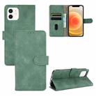 For iPhone 13 Solid Color Skin Feel Magnetic Buckle Horizontal Flip Calf Texture PU Leather Case with Holder & Card Slots & Wallet(Green) - 1