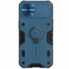 For iPhone 13 NILLKIN Shockproof CamShield Armor Protective Case with Invisible Ring Holder(Blue) - 1