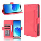 For OPPO Reno6 Z Skin Feel Calf Pattern Horizontal Flip Leather Case with Holder & Card Slots & Photo Frame(Red) - 1