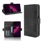 For T-Mobile REVVL V+ 5G Skin Feel Calf Pattern Horizontal Flip Leather Case with Holder & Card Slots & Photo Frame(Black) - 1