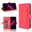 For T-Mobile REVVL V+ 5G Skin Feel Calf Pattern Horizontal Flip Leather Case with Holder & Card Slots & Photo Frame(Red) - 1