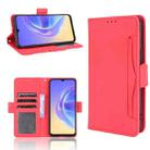 For vivo V21e 5G Skin Feel Calf Pattern Horizontal Flip Leather Case with Holder & Card Slots & Photo Frame(Red) - 1