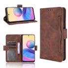 For Xiaomi Redmi Note 10 5G Skin Feel Calf Pattern Horizontal Flip Leather Case with Holder & Card Slots & Photo Frame(Brown) - 1