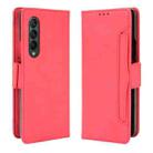 For Samsung Galaxy Z Fold3 5G Skin Feel Calf Pattern Horizontal Flip Leather Case with Holder & Card Slots & Photo Frame(Red) - 1