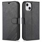 For iPhone 13 AZNS Sheepskin Texture Horizontal Flip Leather Case with Holder & Card Slots & Wallet(Black) - 1