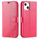 For iPhone 13 AZNS Sheepskin Texture Horizontal Flip Leather Case with Holder & Card Slots & Wallet(Red) - 1
