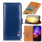 For Motorola Edge 20 3-Color Pearl Texture Magnetic Buckle Horizontal Flip PU Leather Case with Card Slots & Wallet & Holder(Blue) - 1