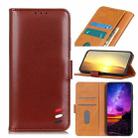 For OPPO A16 3-Color Pearl Texture Magnetic Buckle Horizontal Flip PU Leather Case with Card Slots & Wallet & Holder(Brown) - 1