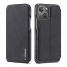 For iPhone 13 mini LC.IMEEKE Hon Ancient Series Horizontal Flip Leather Case with Holder & Card Slot (Black) - 1