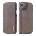 For iPhone 13 mini LC.IMEEKE Hon Ancient Series Horizontal Flip Leather Case with Holder & Card Slot (Coffee) - 1