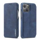 For iPhone 13 LC.IMEEKE Hon Ancient Series Horizontal Flip Leather Case with Holder & Card Slot(Blue) - 1
