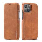 For iPhone 13 LC.IMEEKE Hon Ancient Series Horizontal Flip Leather Case with Holder & Card Slot(Brown) - 1