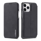 For iPhone 13 Pro Max LC.IMEEKE Hon Ancient Series Horizontal Flip Leather Case with Holder & Card Slot (Black) - 1