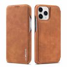 For iPhone 13 Pro Max LC.IMEEKE Hon Ancient Series Horizontal Flip Leather Case with Holder & Card Slot (Brown) - 1