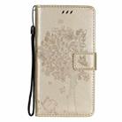 For iPhone 13 Tree & Cat Pattern Pressed Printing Horizontal Flip PU Leather Case with Holder & Card Slots & Wallet & Lanyard(Gold) - 2