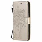 For iPhone 13 Tree & Cat Pattern Pressed Printing Horizontal Flip PU Leather Case with Holder & Card Slots & Wallet & Lanyard(Gold) - 3