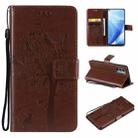 Tree & Cat Pattern Pressed Printing Horizontal Flip PU Leather Case with Holder & Card Slots & Wallet & Lanyard For OnePlus N200 5G(Brown) - 1