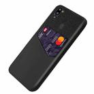 For Samsung Galaxy M21 2021 Cloth Texture PC + PU Leather Back Cover Shockproof Case with Card Slot(Black) - 2