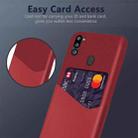 For Samsung Galaxy M21 2021 Cloth Texture PC + PU Leather Back Cover Shockproof Case with Card Slot(Red) - 4