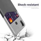 For Samsung Galaxy M21 2021 Cloth Texture PC + PU Leather Back Cover Shockproof Case with Card Slot(Grey) - 3