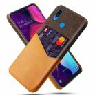 For Samsung Galaxy A30 Cloth Texture PC + PU Leather Back Cover Shockproof Case with Card Slot(Orange) - 1
