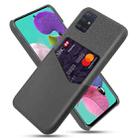 For Samsung Galaxy A71 Cloth Texture PC + PU Leather Back Cover Shockproof Case with Card Slot(Grey) - 1