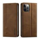 For iPhone 12 / 12 Pro Forwenw F2 Series Magnetic Horizontal Flip Leather Case with Holder & Card Slots & Wallet(Brown) - 1