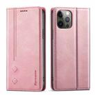 For iPhone 12 / 12 Pro Forwenw F2 Series Magnetic Horizontal Flip Leather Case with Holder & Card Slots & Wallet(Rose Gold) - 1