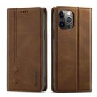 For iPhone 12 Pro Max Forwenw F2 Series Magnetic Horizontal Flip Leather Case with Holder & Card Slots & Wallet(Brown) - 1