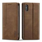 For iPhone XR Forwenw F2 Series Magnetic Horizontal Flip Leather Case with Holder & Card Slots & Wallet(Brown) - 1