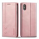 For iPhone XR Forwenw F2 Series Magnetic Horizontal Flip Leather Case with Holder & Card Slots & Wallet(Rose Gold) - 1