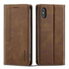 For iPhone XS Max Forwenw F2 Series Magnetic Horizontal Flip Leather Case with Holder & Card Slots & Wallet(Brown) - 1