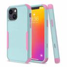 For iPhone 13 mini Commuter Shockproof TPU + PC Protective Case (Grey Green + Pink) - 1