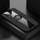 For iPhone 11 XINLI Stitching Cloth Textue Shockproof TPU Protective Case with Ring Holder(Black) - 1