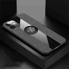 For iPhone 11 XINLI Stitching Cloth Textue Shockproof TPU Protective Case with Ring Holder(Grey) - 1